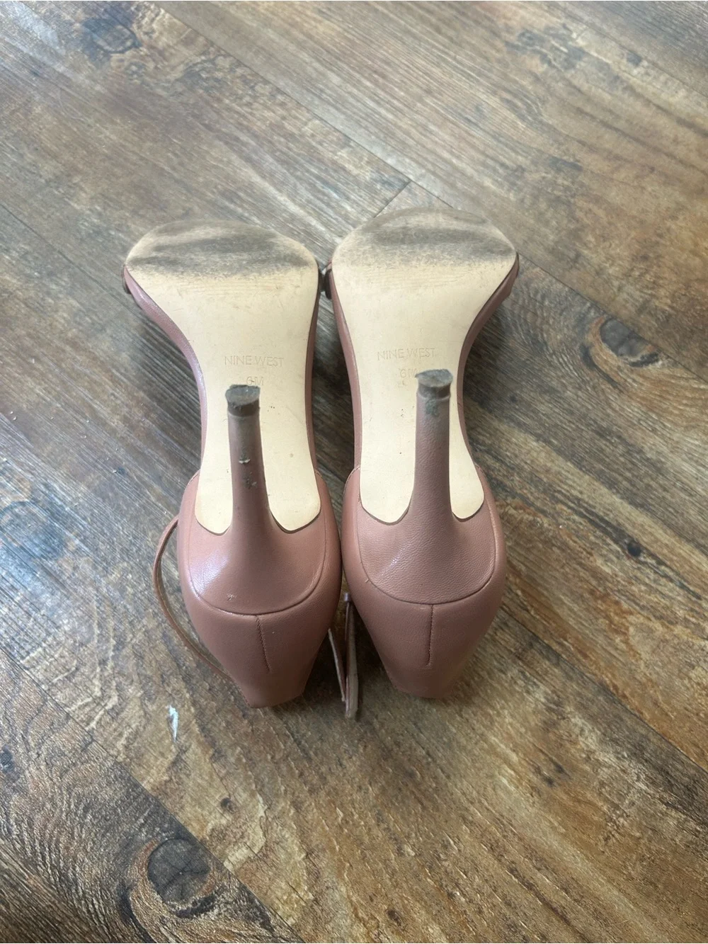 Nine West Dusty Pink Scalloped Ankle-Strap Heels